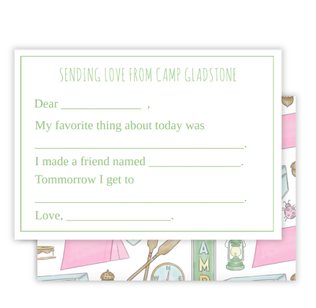 Girls Easy Peasy Camp Notecards