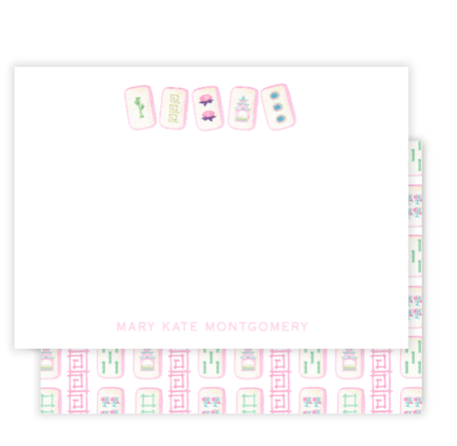 Pink Mahjong Notecard