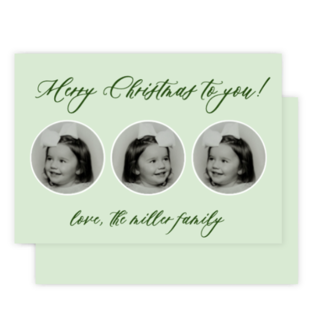 Green Mini Frames Horizontal Christmas Card