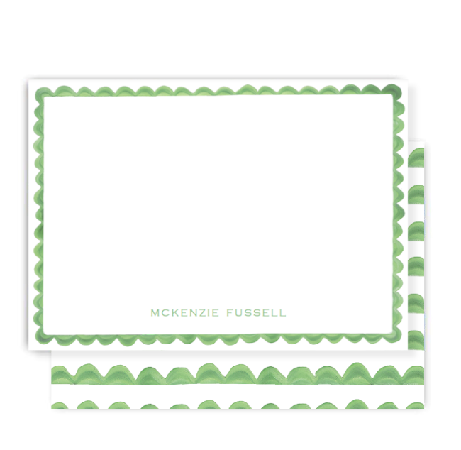 Green Fields Scallop Notecard