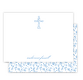Blue Floral Cross Notecard