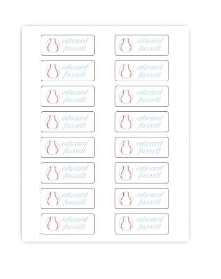 Baseball Waterproof Labels