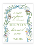 Blue Nursery Rhyme Party Sign