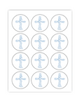 Blue Floral Cross Cupcake Toppers