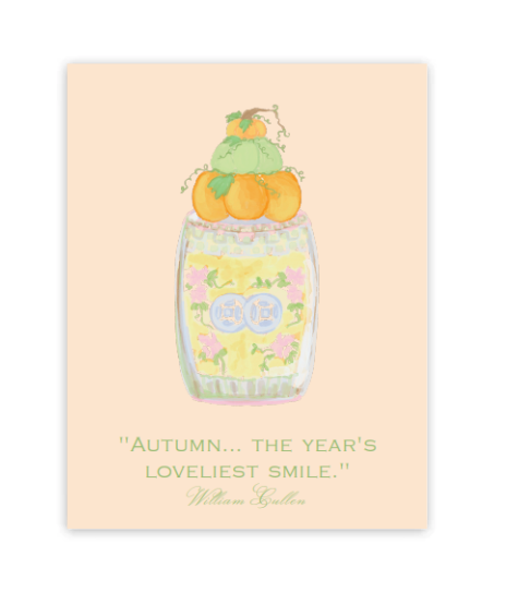 Fall Garden Stool Art Print
