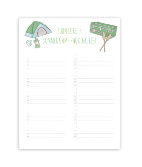 Boy's Summer Camp Packing List