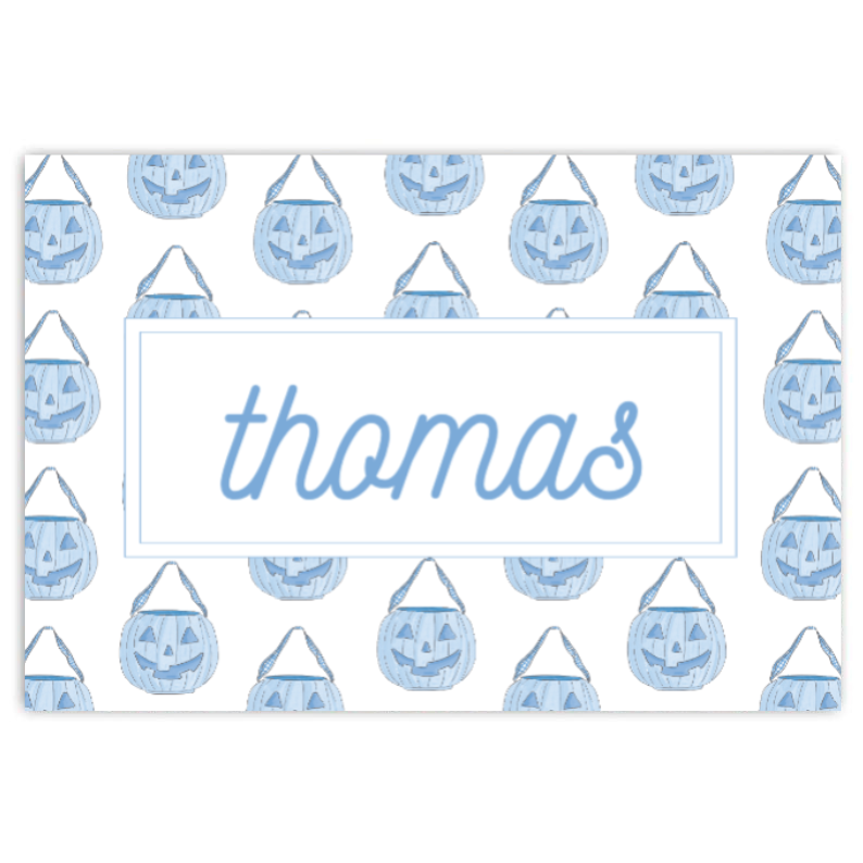 Blue Pumpkin Bucket Placemat