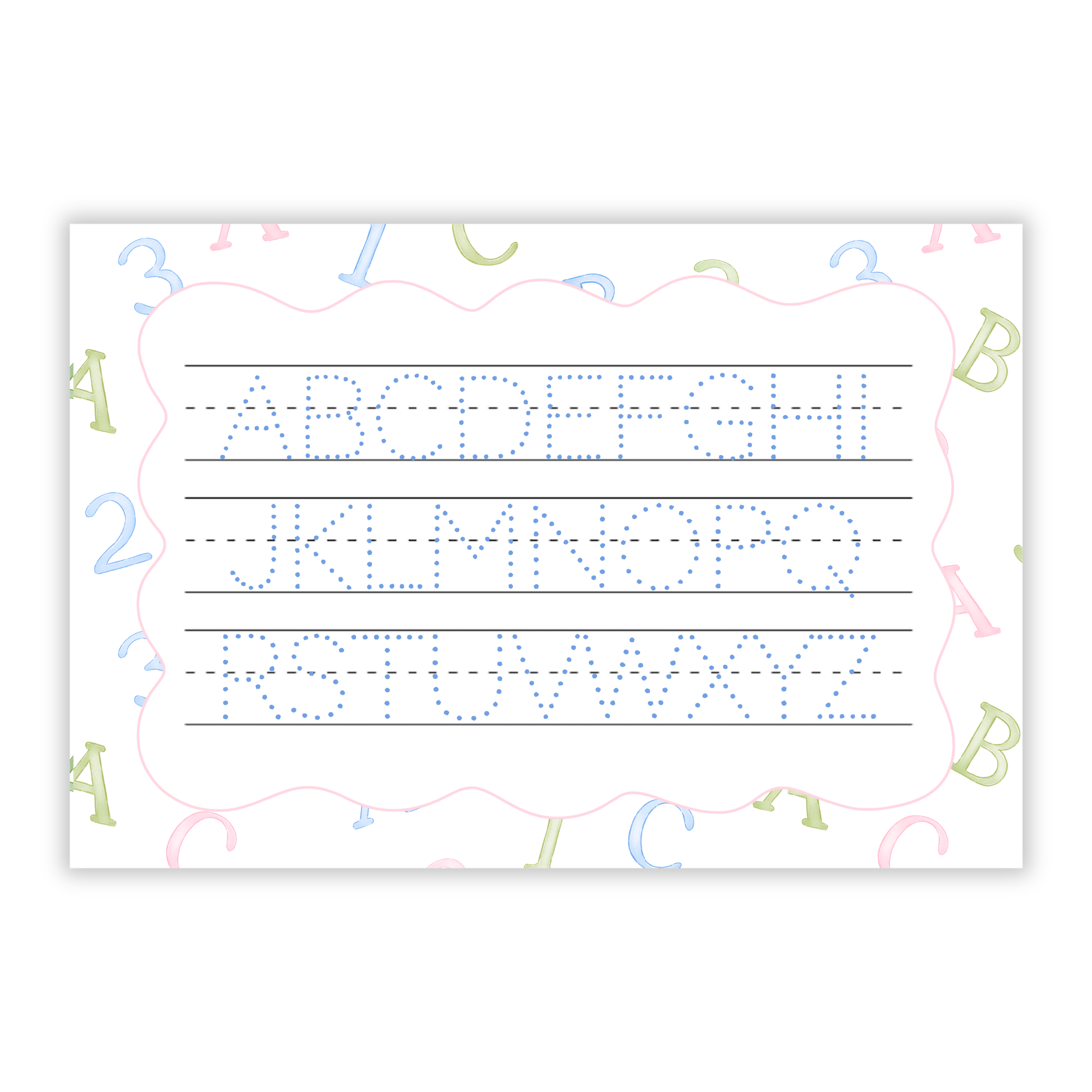 Pastel Learning Fun Alphabet Tracing Placemat