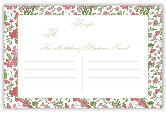 Secret Garden Recipe Card