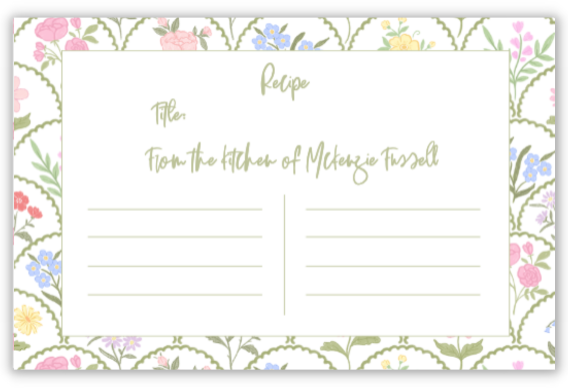 Wildflowers Forever Recipe Card