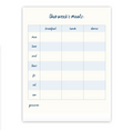 Preppy Blues Meal Plan / Notepad
