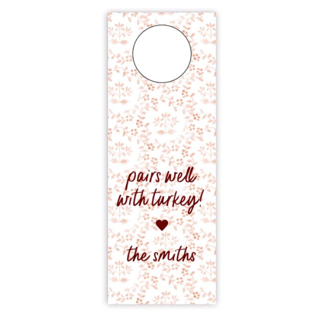 Grateful Floral Wine Tag