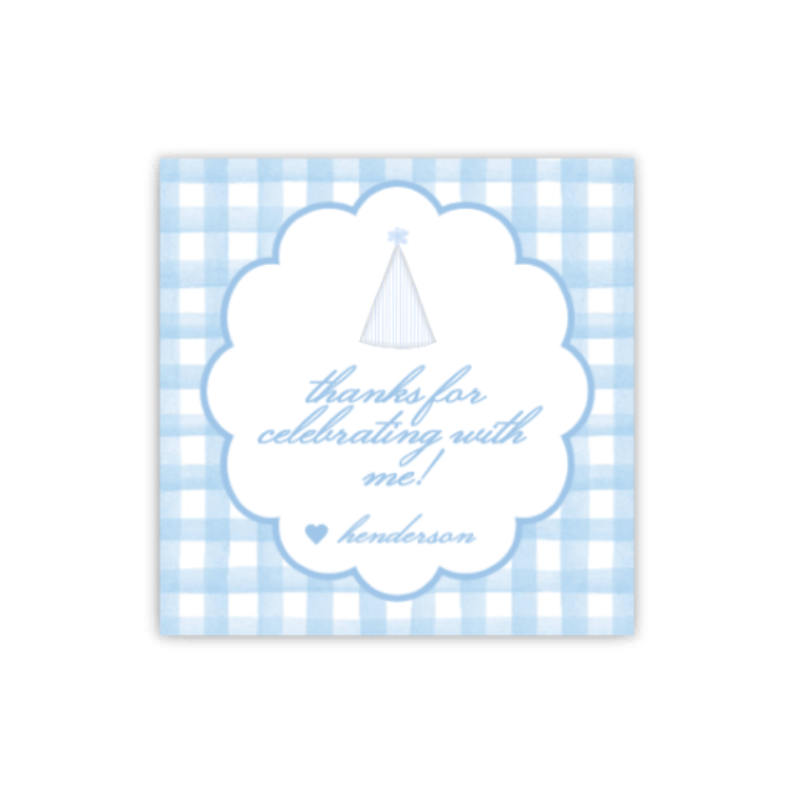 Classic Blue Party Gift Tags / Stickers – Paper In A Pinch