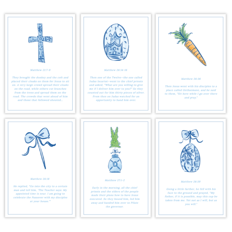 Chinoiserie Easter Story Scripture Cards