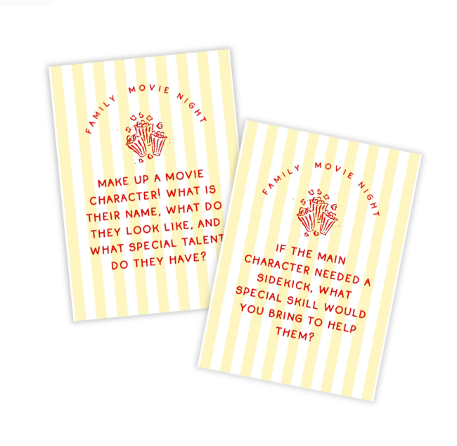 Movie Night Family Conversation Cards