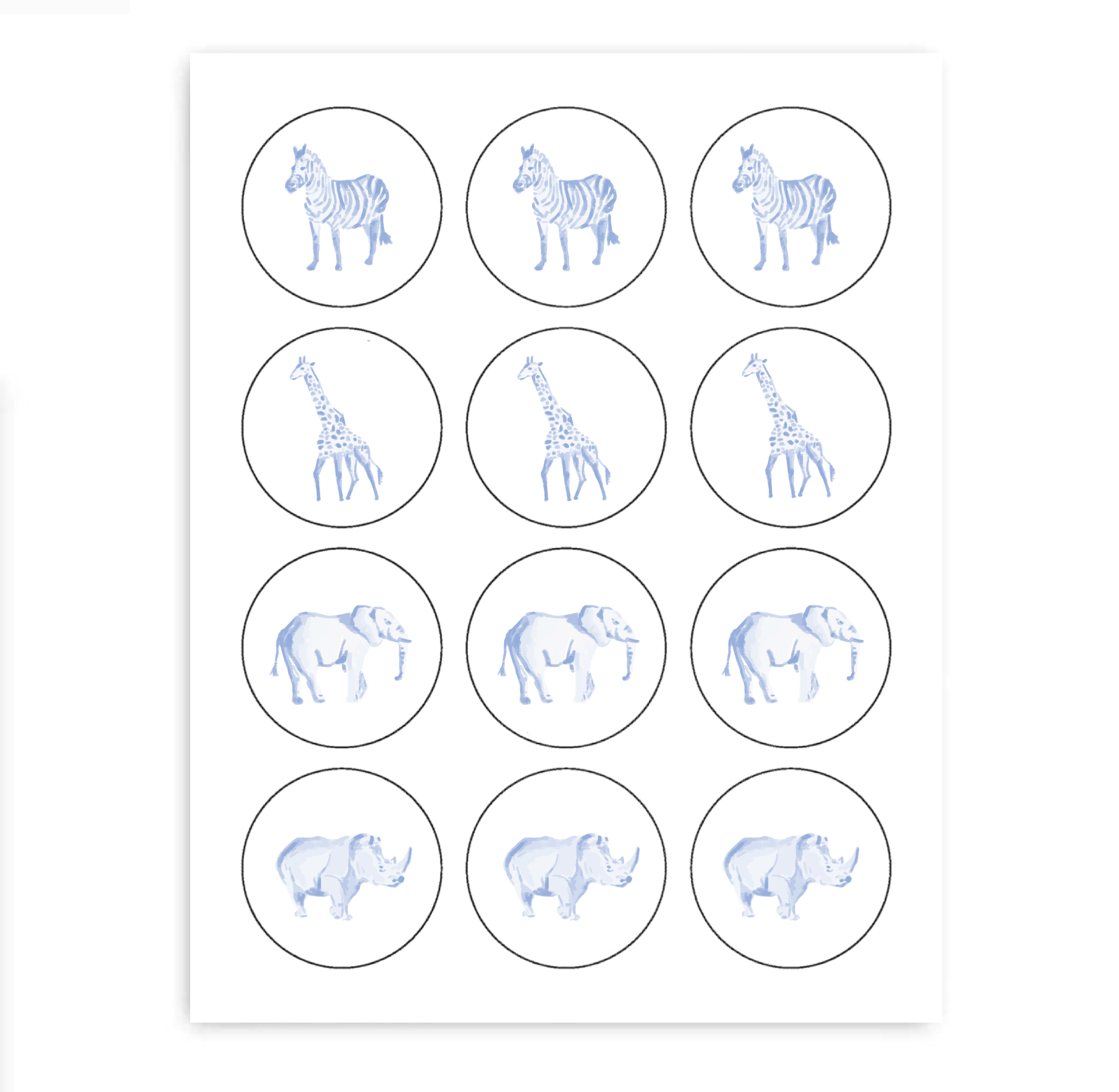 Party Animals Cupcake Toppers