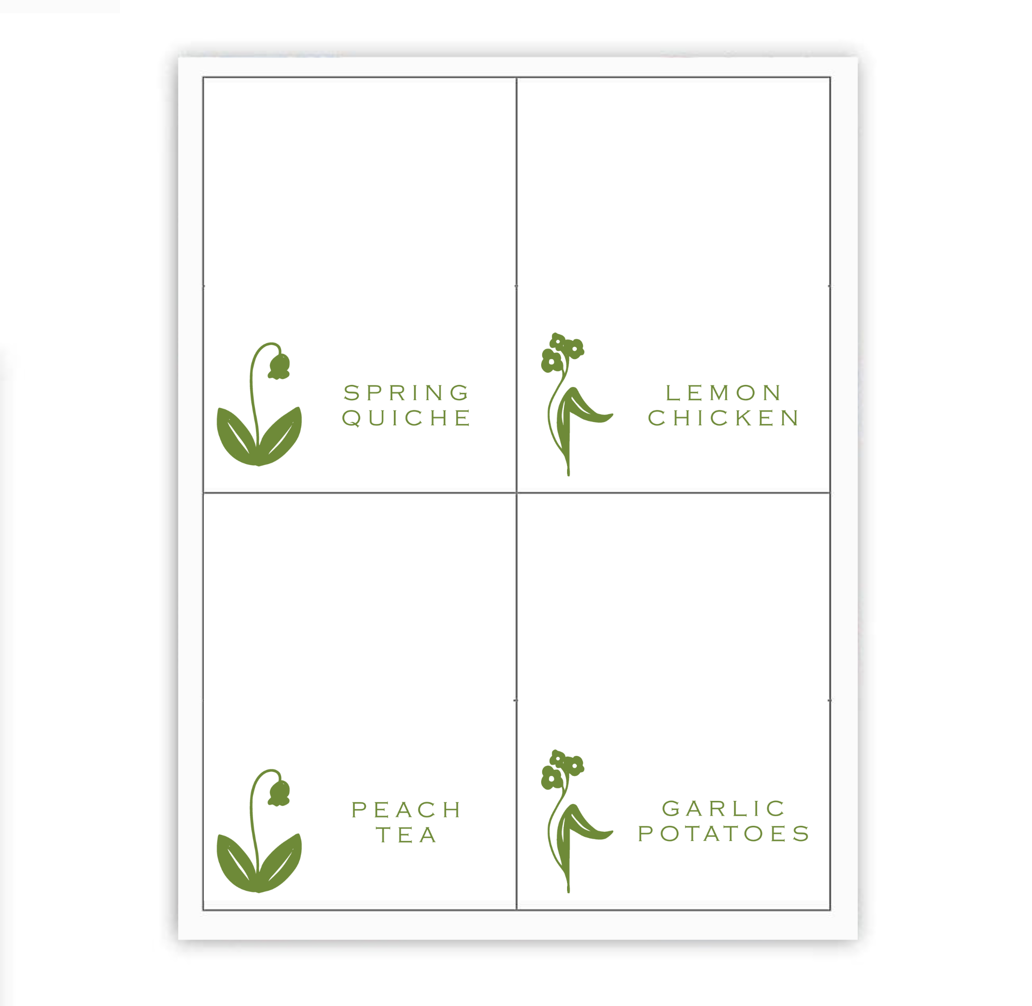 Green Garden Labels / Placecards
