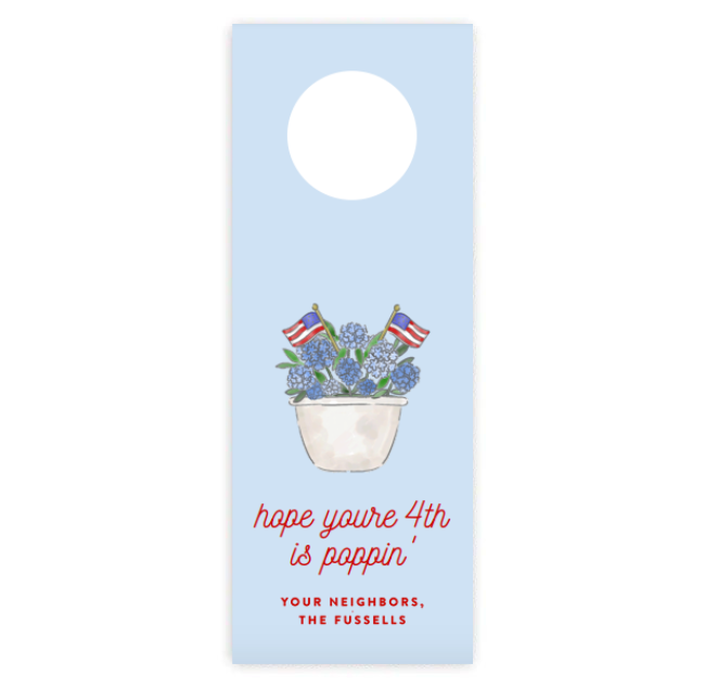 Patriotic Hydrangea Wine Tag
