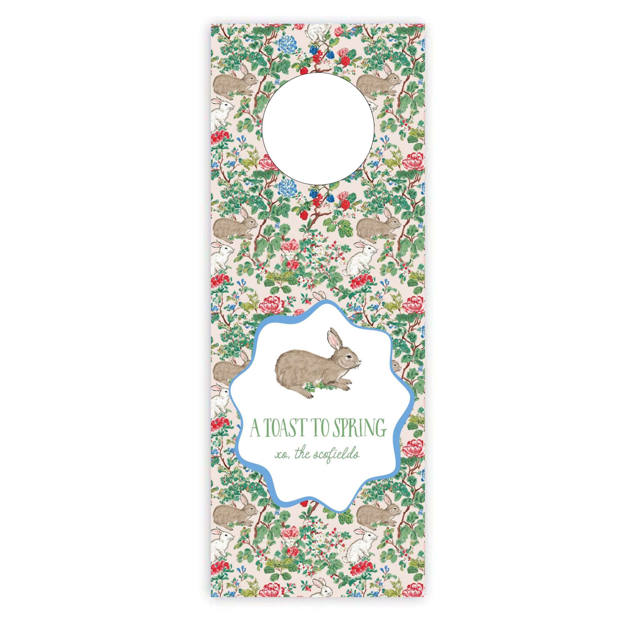 Spring Chintz Wine Tag
