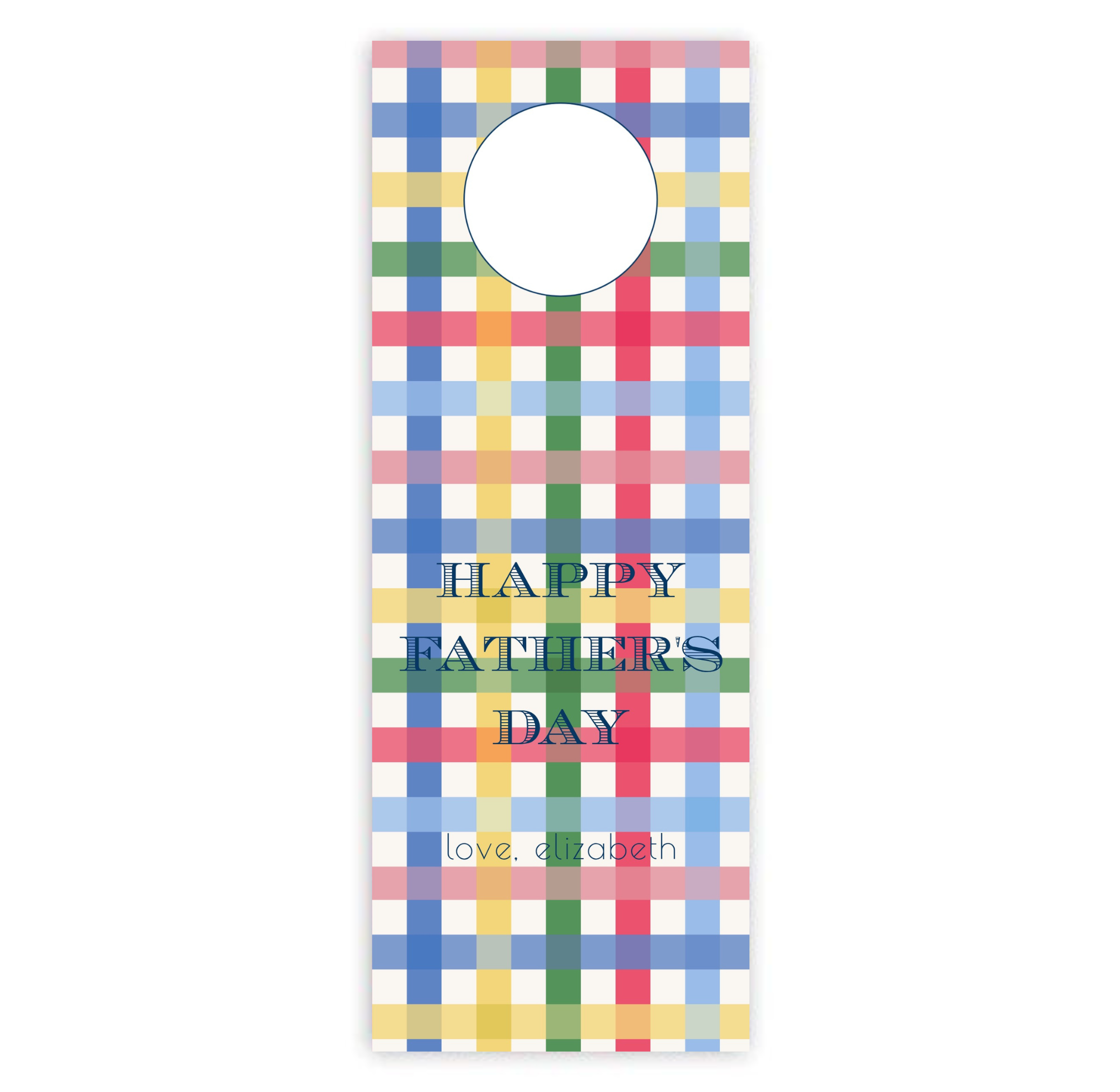 Father's Day Plaid Wine Tag
