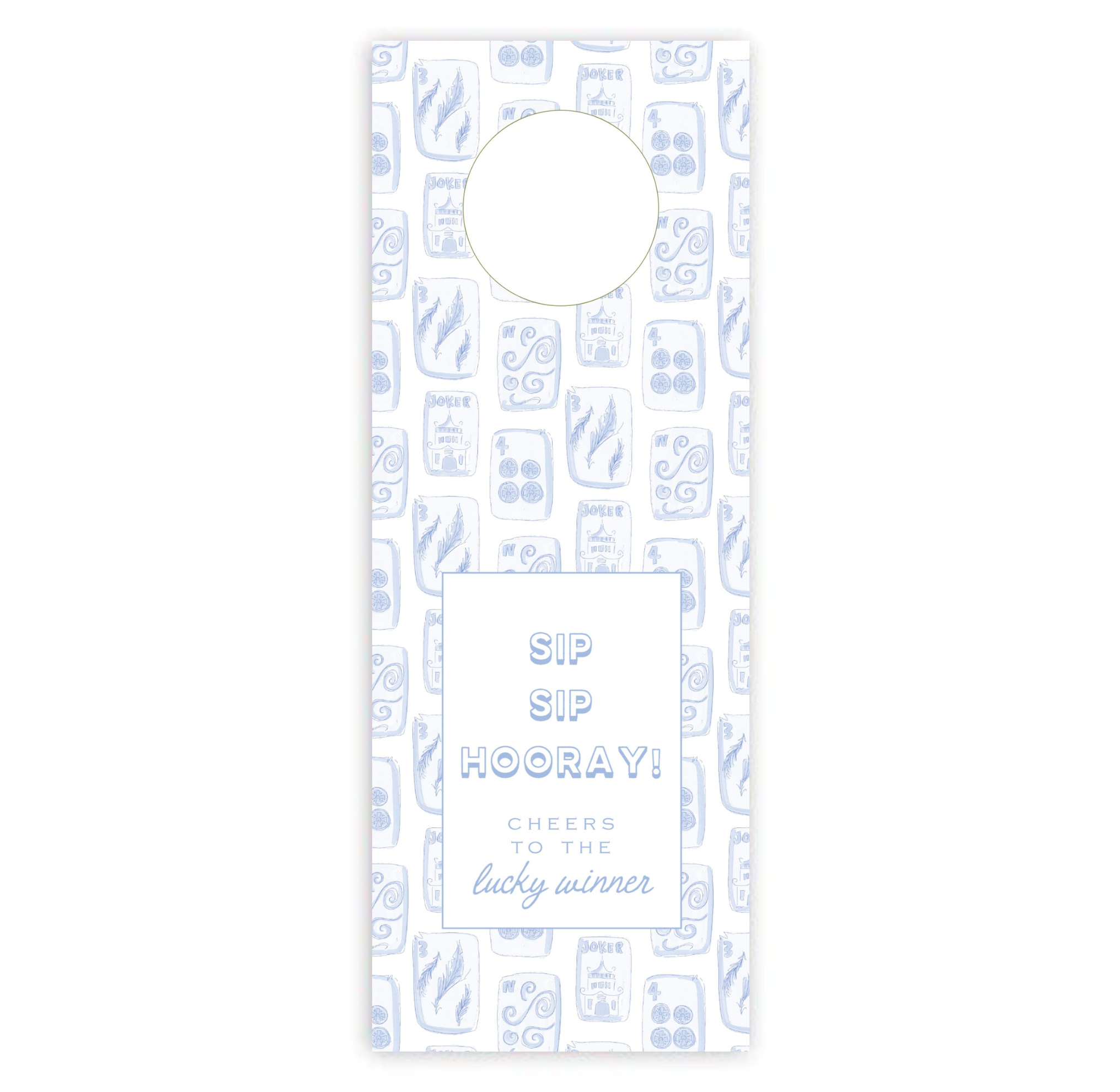 Mahjong Blues Wine Tag