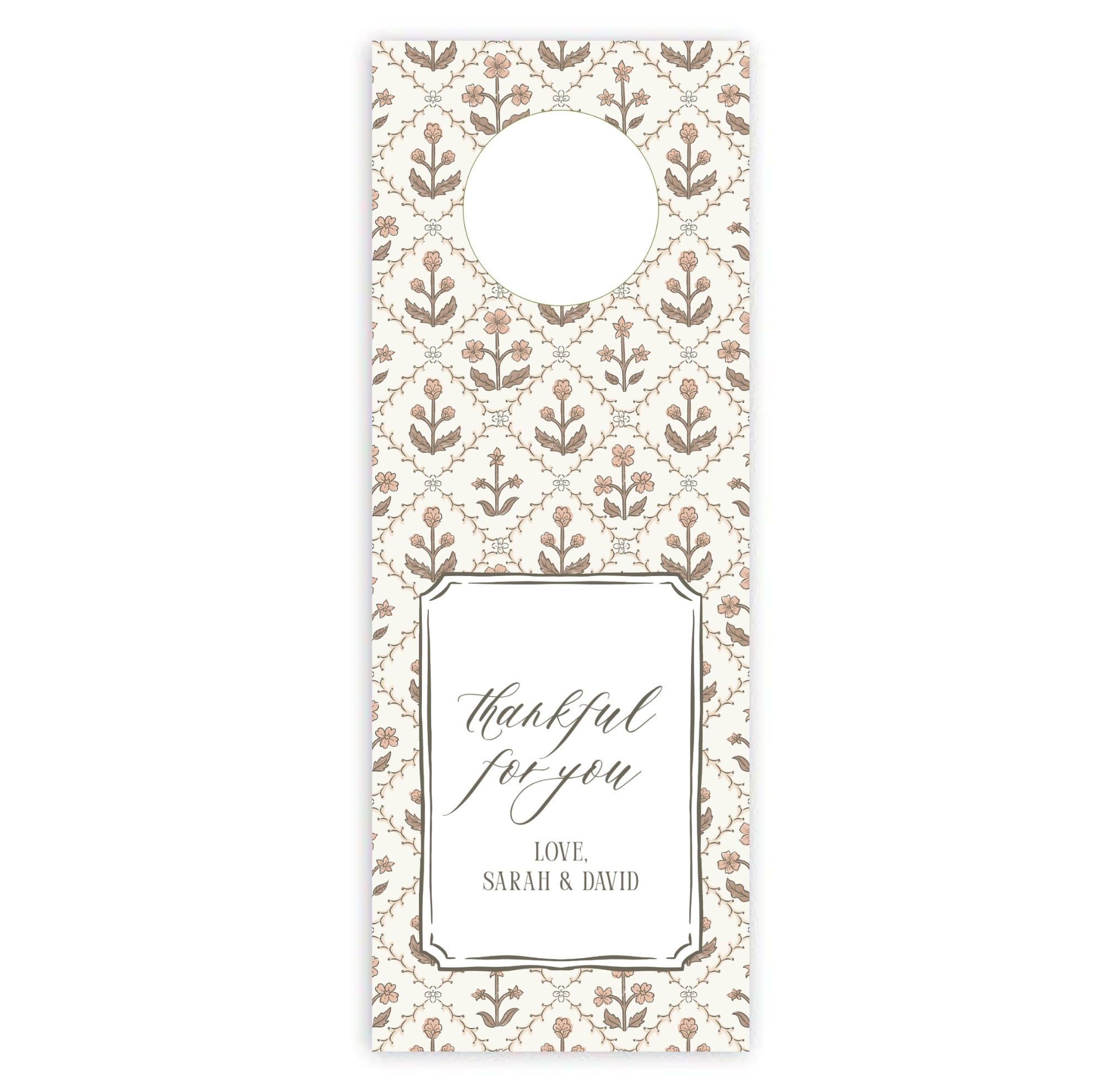 Fall Blockprint Wine Tag