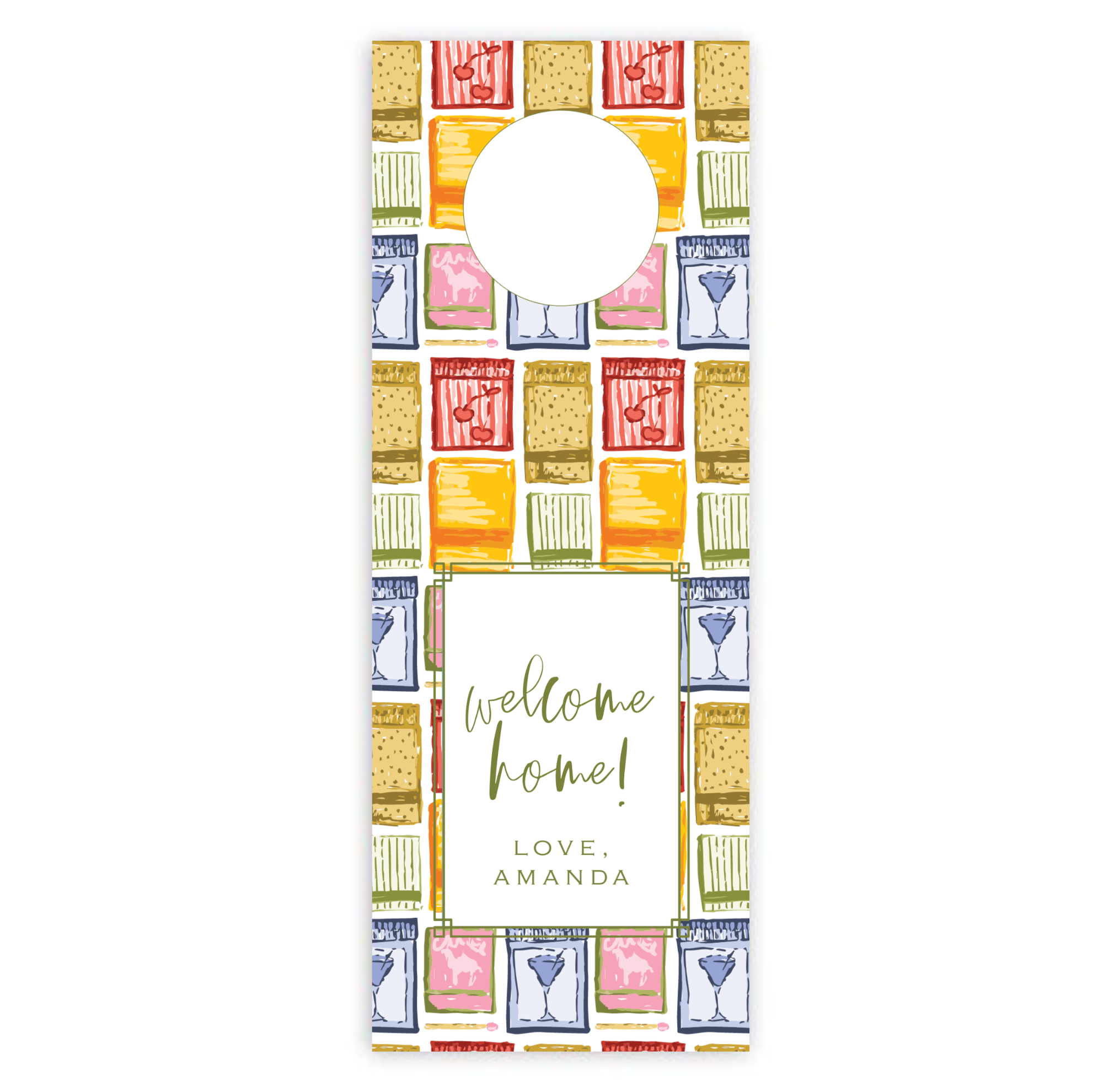 Matchbox "Welcome Home" Wine Tag