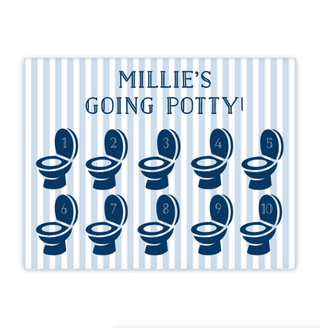 Blue Pastel Stripe Potty Chart