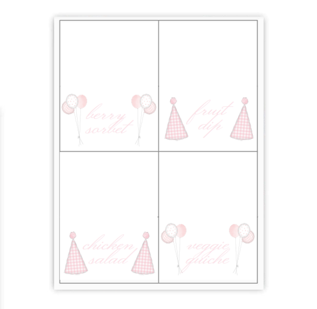 Classic Pink Party Placecards