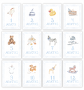 Blue Watercolor Milestone Cards