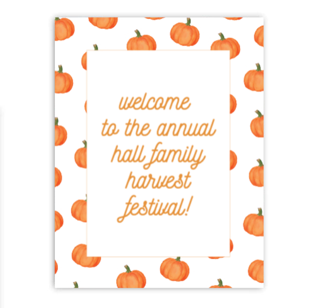 Watercolor Pumpkin Sign