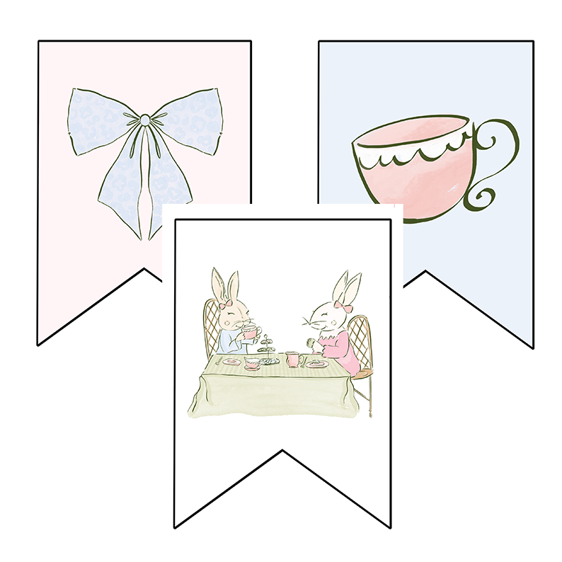 Bunny Tea Party Banner