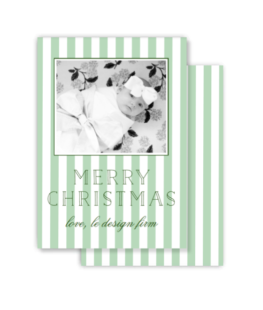 Green Stripe Christmas Card