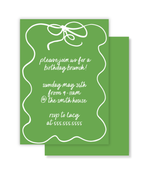 Squiggle Bow Invitation