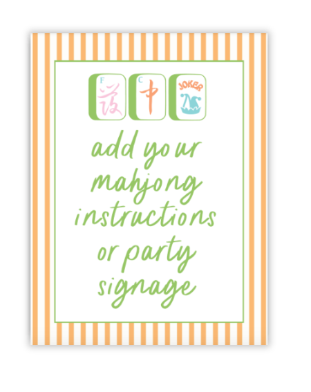 Mahjong Party Sign