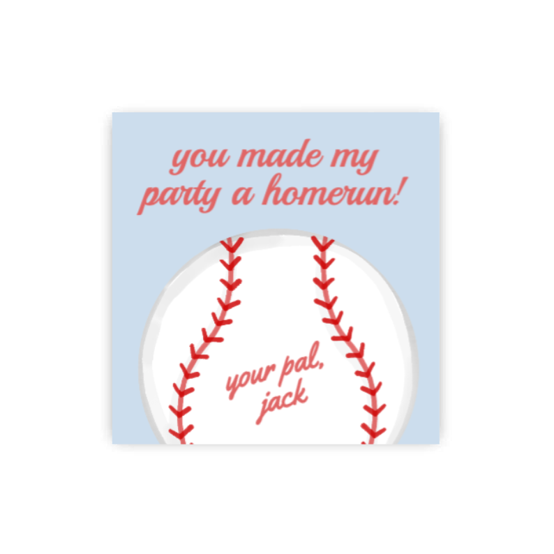 Baseball Party Gift Tags / Stickers