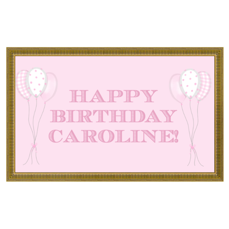Pink Birthday Frame TV