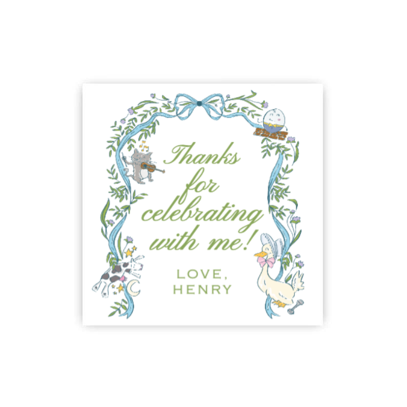 Blue Nursery Rhyme Gift Tags / Stickers