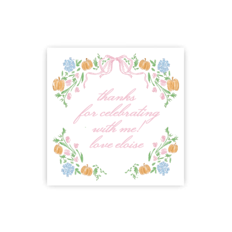 Pink Pumpkin Patch Party Gift Tags