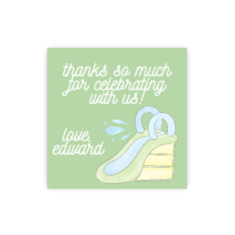 Blue Waterslide Gift Tags / Stickers
