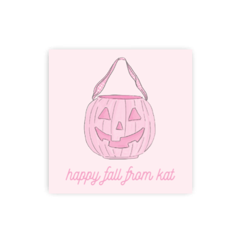 Pink Pumpkin Bucket Gift Tags / Stickers