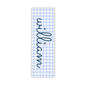 Blue Gingham Name Bookmarks