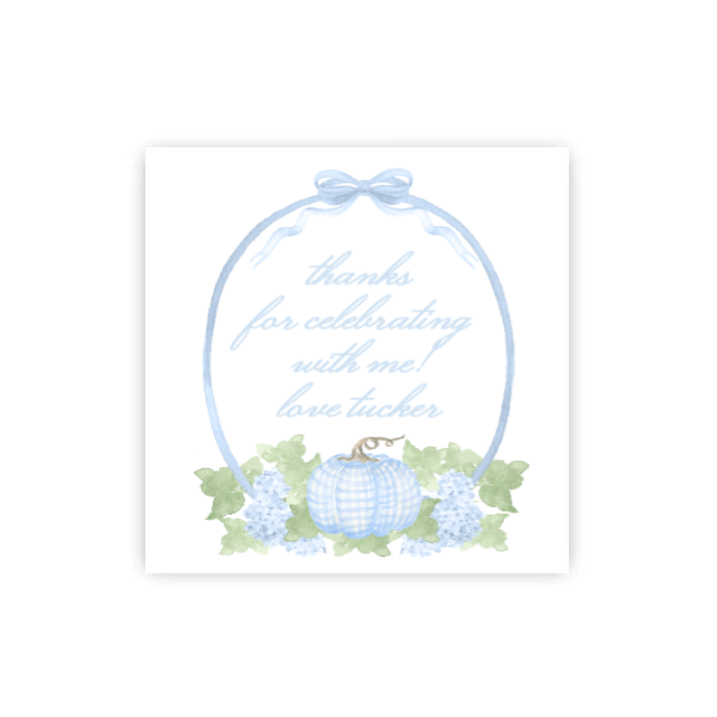 Blue Pumpkin Patch Party Gift Tags