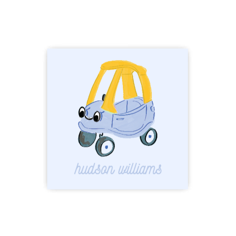 Blue Cozy Coupe Tags / Stickers
