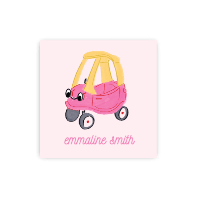 Pink Cozy Coupe Tags / Stickers