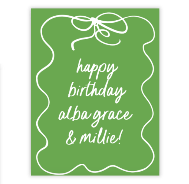 Squiggle Bow Party Sign