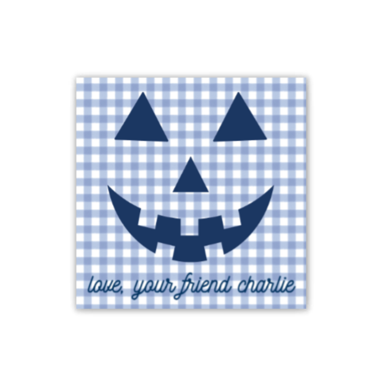 Blue Gingham Jack Gift Tags / Stickers