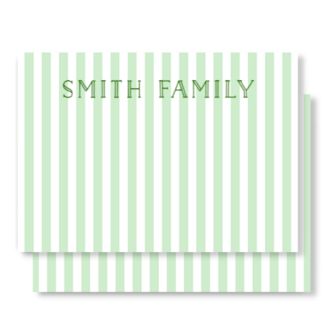 Green Pastel Stripe Notecard