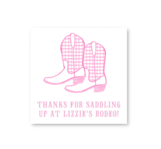 Pink Rodeo Sticker Pink Rodeo Gift Tags / Stickers – Paper In A Pinch