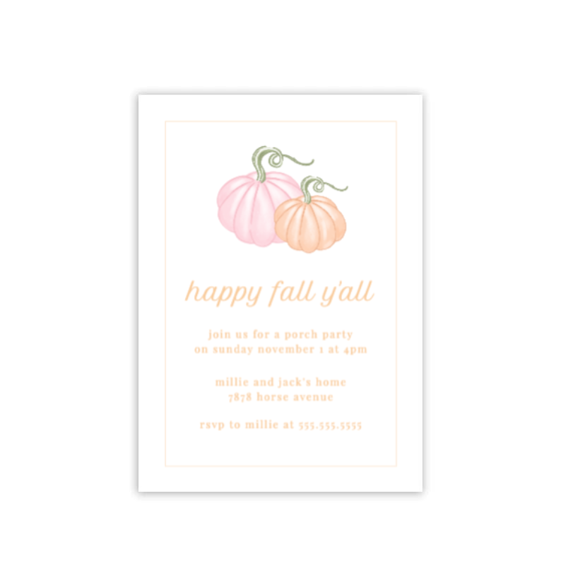 Pastel Pumpkin Invitation